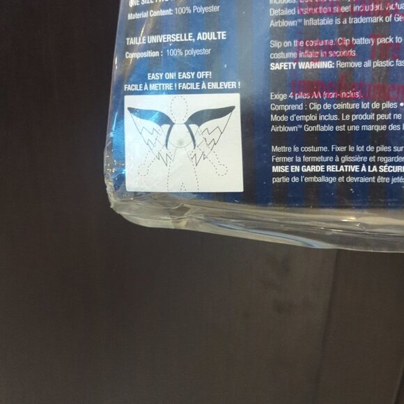 Adult Inflatable Devil Wings Costume  - Red and Black - One Size NWT - Picture 5 of 6